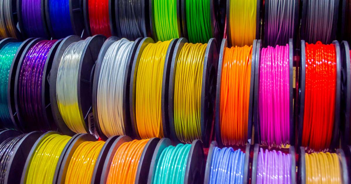 Colorful 3D printing filament spools collection for beginners